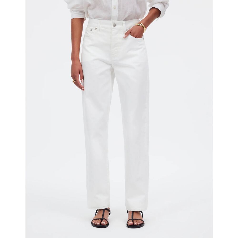 Madewell White Low Rise Straight Jeans Minimalist Capsule Denim